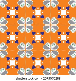 orange background with white love abstract shape