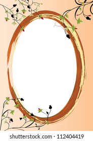 orange background  with white oval center