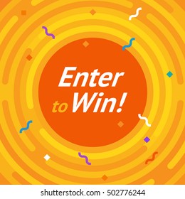 Orange background. Winer sign. Congratulations win banner. Flat vector winner illustration. Victory banner with lines, rounded corners. Hipster winning card. Success design. Conquest illustration. EPS