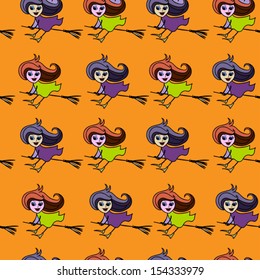 orange background with witch