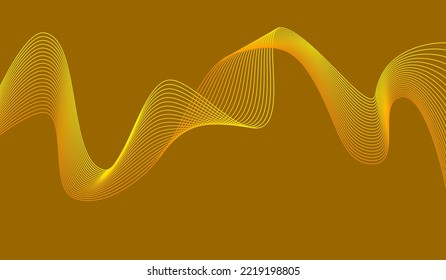 Orange Background Yellow Orange wave lines Flowing waves design Abstract digital equalizer sound wave Flow Line Vector illustration for tech futuristic innovation concept background Graphic design
