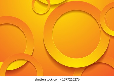 orange backgrounds. 3d circle papercut layer background.
