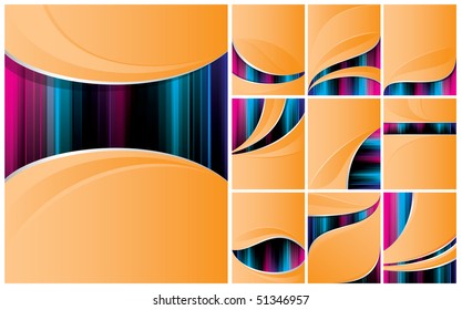 Orange backgrounds set of 10 pieces