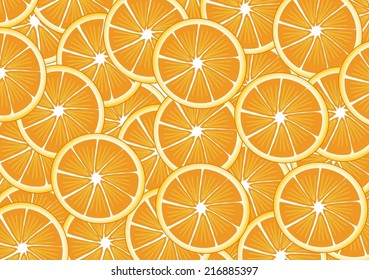 Orange background,Vector collection of fresh ripe oranges and tangerines