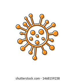 Orange Bacteria icon isolated on white background. Bacteria and germs, microorganism disease causing, cell cancer, microbe, virus, fungi.  Vector Illustration