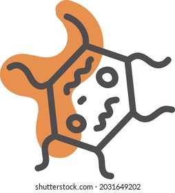 Bacterias anaranjadas, ilustración, vector, sobre un fondo blanco.