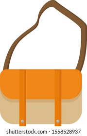 Orange bag, illustration, vector on white background.
