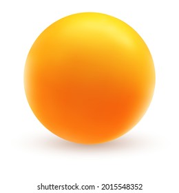 Balón naranja aislada en fondo blanco. Juguete de plástico con un estilo realista. Ilustración vectorial de una bella orb.