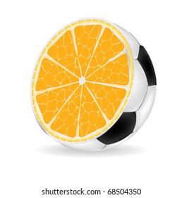 Orange ball isolated over white vector illustration