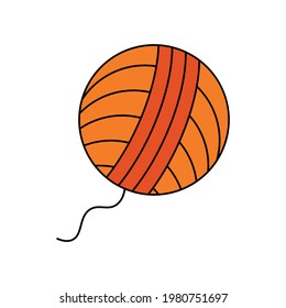 orange ball of wool icon vector illustration
