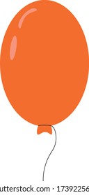 orange balloon in a flat style. Single vector graphic element for design. holiday decoration fun holiday birthday new year wedding