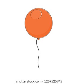 Orange balloon icon isolated on a white background