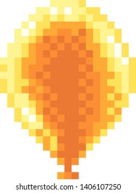 An orange balloon icon in a retro pixel art 8 bit arcade video game style.