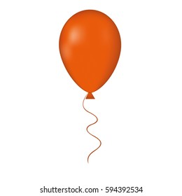 Orange Balloon  Isolated On A White Background