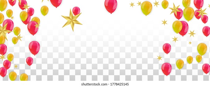 Orange balloons, bunting flags, confetti on background, Autumn concept design, halloween, copy space text