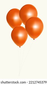 Orange balloons with on white background. Vector