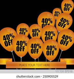 Orange balloons With Sale Discounts 40 percent.