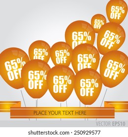 Orange balloons With Sale Discounts 65 percent.