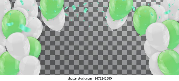 Orange Balloons and White Balloons Background with Various Colors. Birthday Party, Congratulations & Win Design