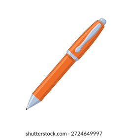 Ilustración vectorial de bolígrafo naranja aislada sobre fondo blanco