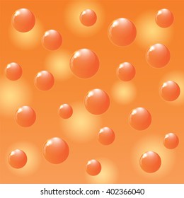 Orange balls on colorful background. Vector illustration.