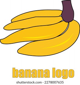 Ilustración vectorial del logotipo del banano naranja