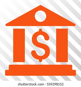 Orange Bank Office interface icon. Vector pictograph style is a flat symbol on diagonally hatched transparent background.