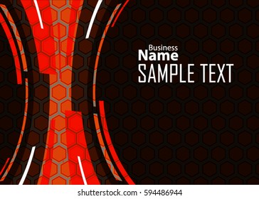 Orange banner abstract template for card. Metal Background with waves and reflections. Business background, silver, illustration. Illustration of abstract background with a metallic element