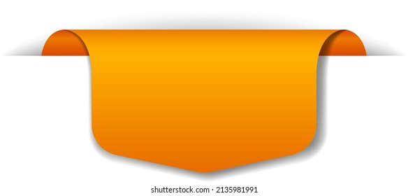 Orange banner design on white background illustration