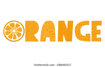 Orange banner illustration  with text and texture