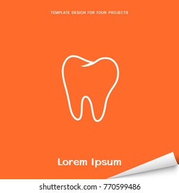 Orange banner with molar tooth icon