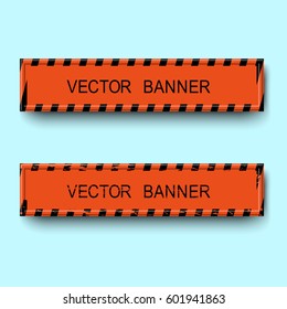 Orange banner, new and with the effect of aging.Elements of design for business and advertising.Old and new banner.Vector illustration.