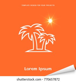 Bandera naranja con icono de la palmera