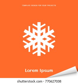 Orangefarbenes Banner mit Schneeflocken-Symbol