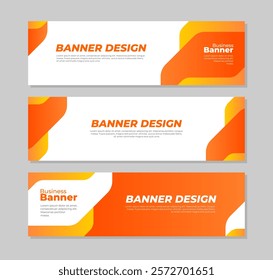 Orange banner template design collection