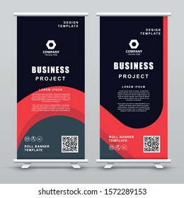 Orange banner Template Modern. Abstract roll banner vector illustration.