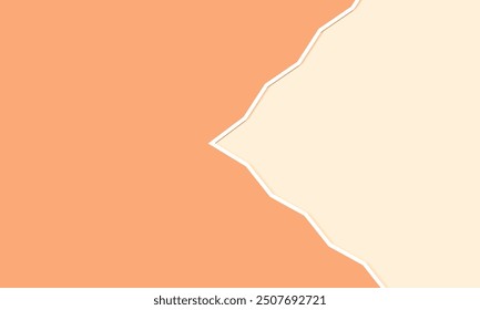 orange banner template on beige background. orange background with text Space. banner promotion with curvy line, paper color. social media post. vector illustration for backdrop, poster, book, cover
