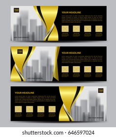Orange Banner template vector, Horizontal header, advertising, business flyer design
