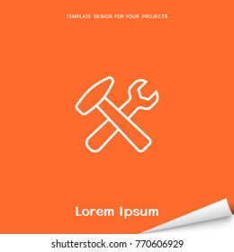 Orange banner with tools icon