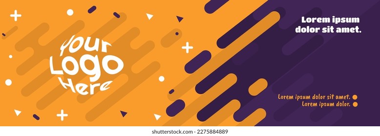 Orange banners elegant line with logo