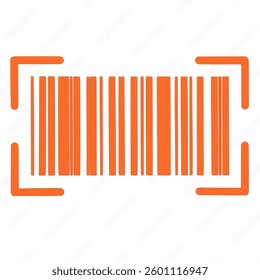 Orange Barcode Scanner Icon - Digital Identification Symbol