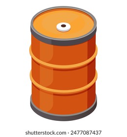 An orange barrel with a hole in the middle, illustrated in a cartoon style