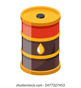 An orange barrel with a hole in the middle, illustrated in a cartoon style