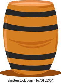 Barril naranja, ilustración, vector sobre fondo blanco.