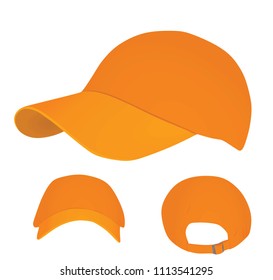 Orange baseball cap. vector illustration