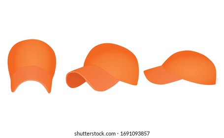 Orange baseball cap. vector illustration