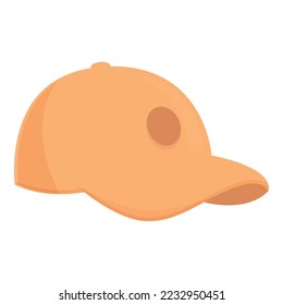 Orange baseball hat icon cartoon vector. Cap template. Men fashion