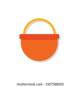 orange basket icon in flat style isolated. Vector Symbol illustration.