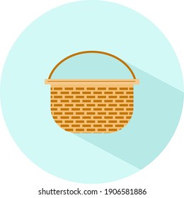 Orange basket, illustration, vector on a white background.
