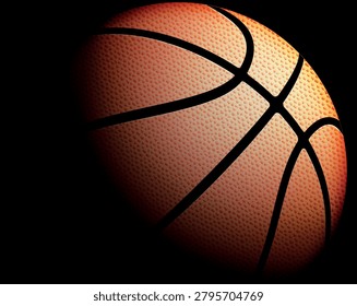 Orange basketball against a dark background